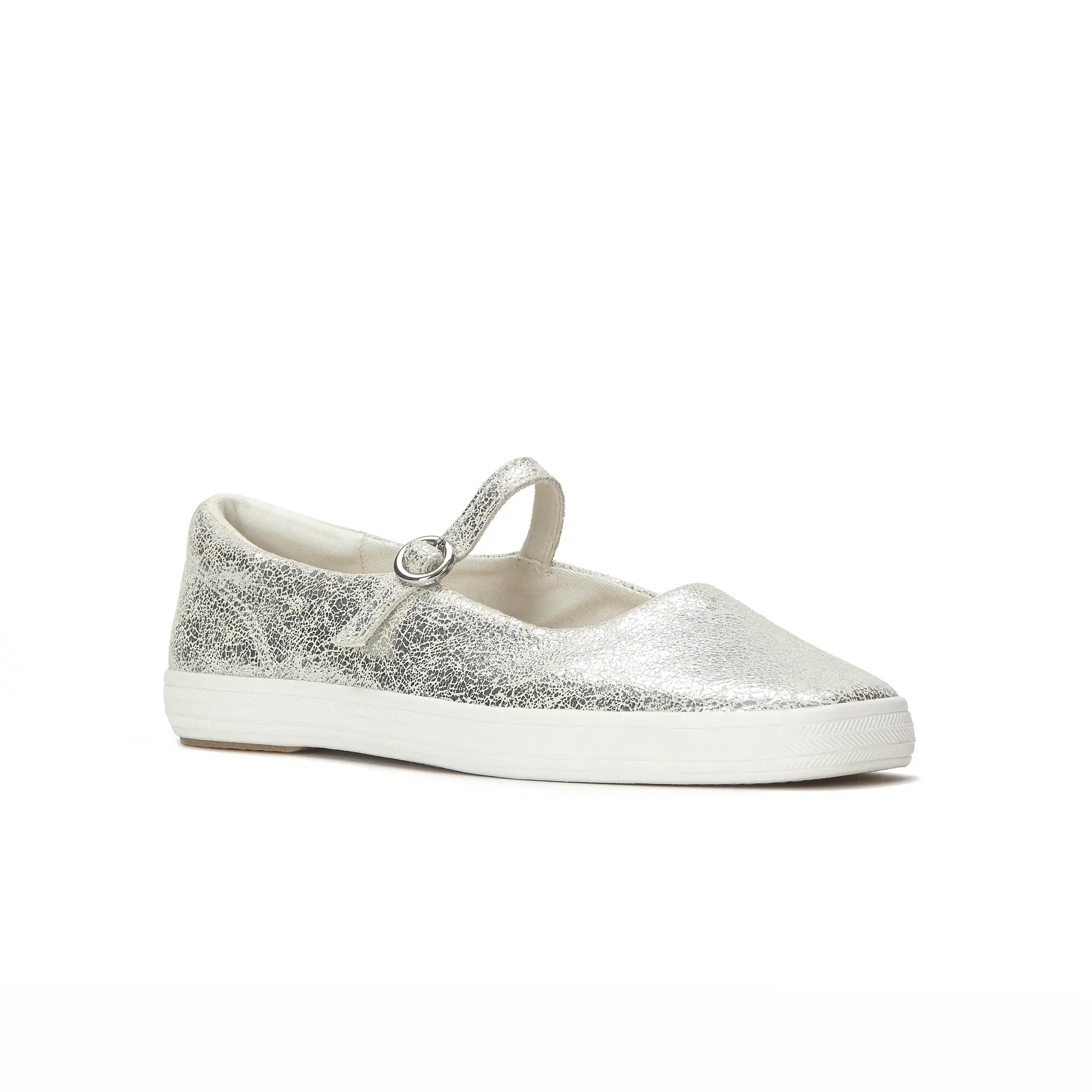 Square Toe Mary Jane Distressed Metallic Leather - Image 3