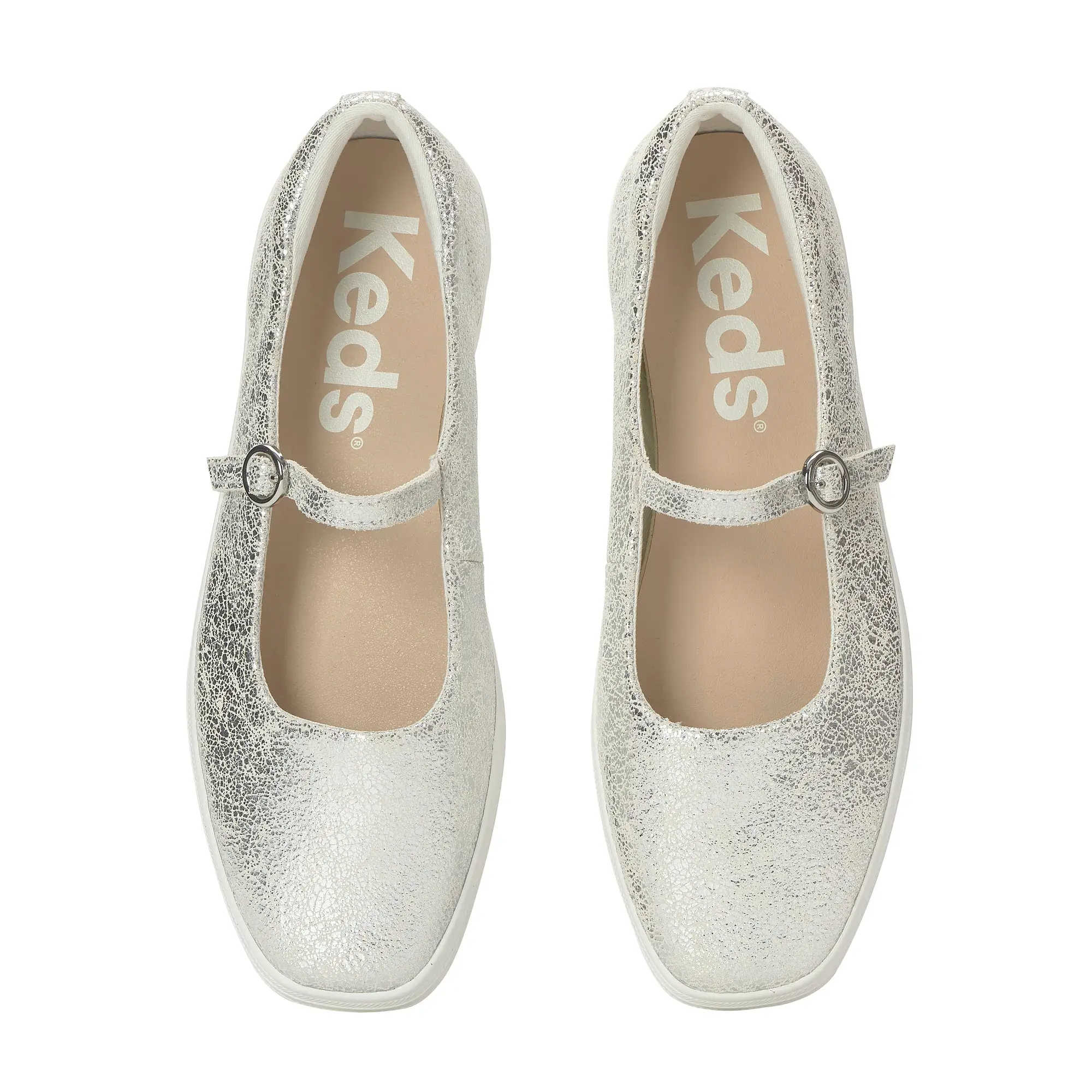 Square Toe Mary Jane Distressed Metallic Leather - Image 4
