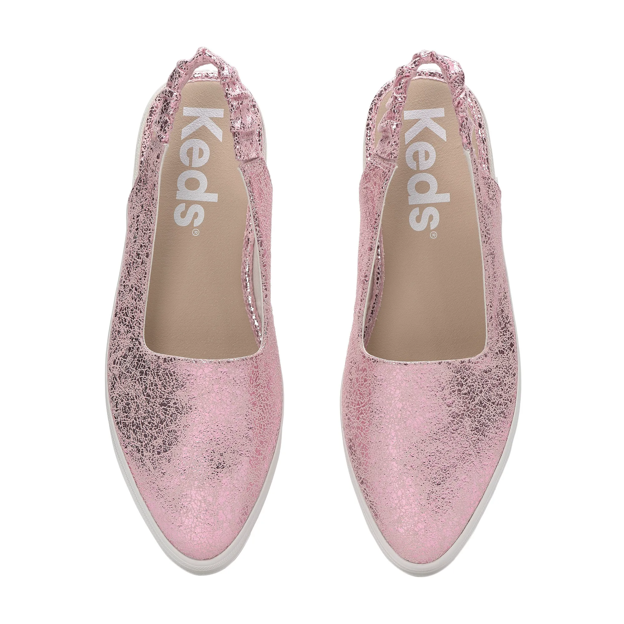 Point Slingback Distressed Metallic Leather - Image 4