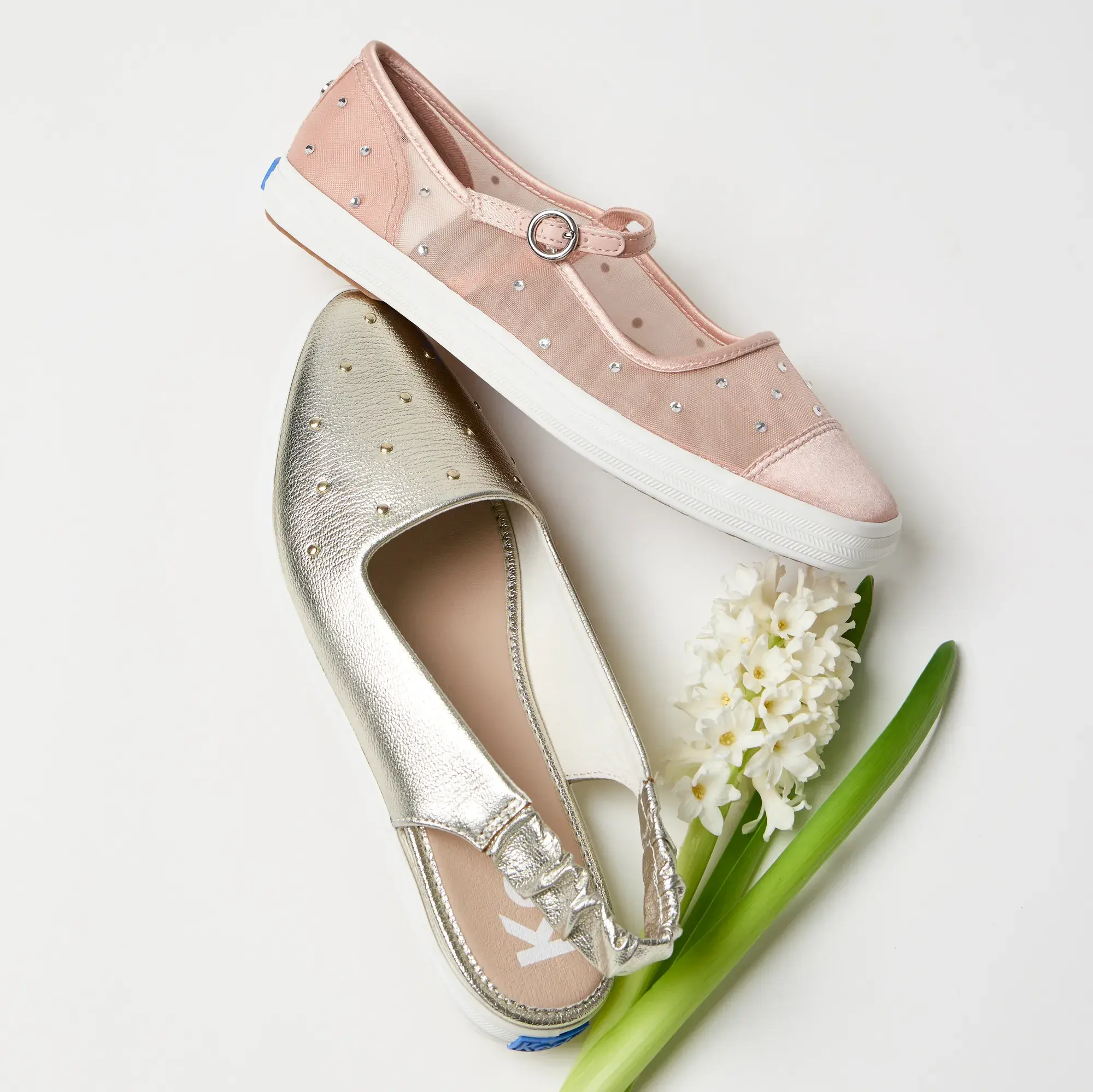 Square Toe Mary Jane Sheer Mesh Jewels - Image 4