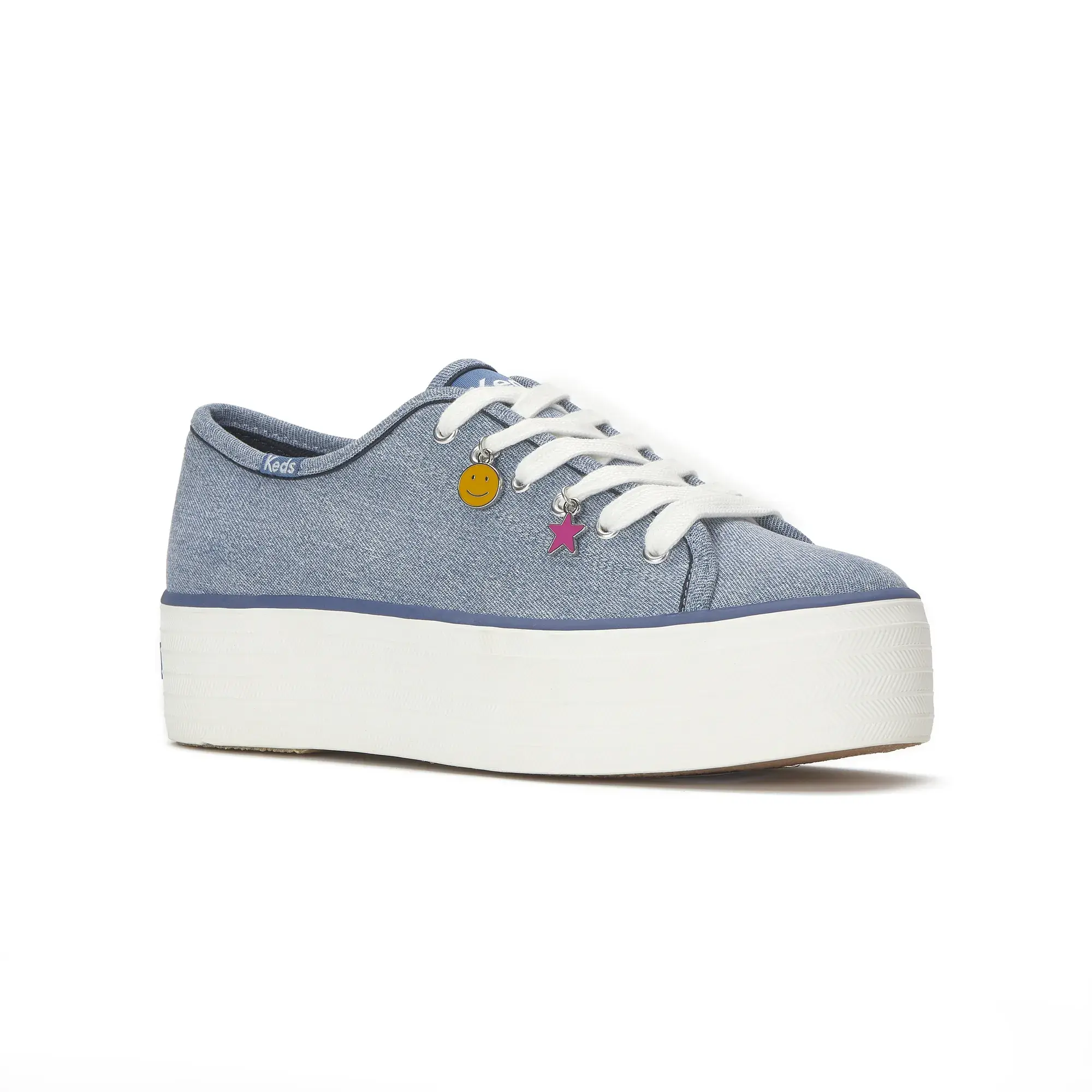 Triple Up Denim Charm Lace Up - Image 2