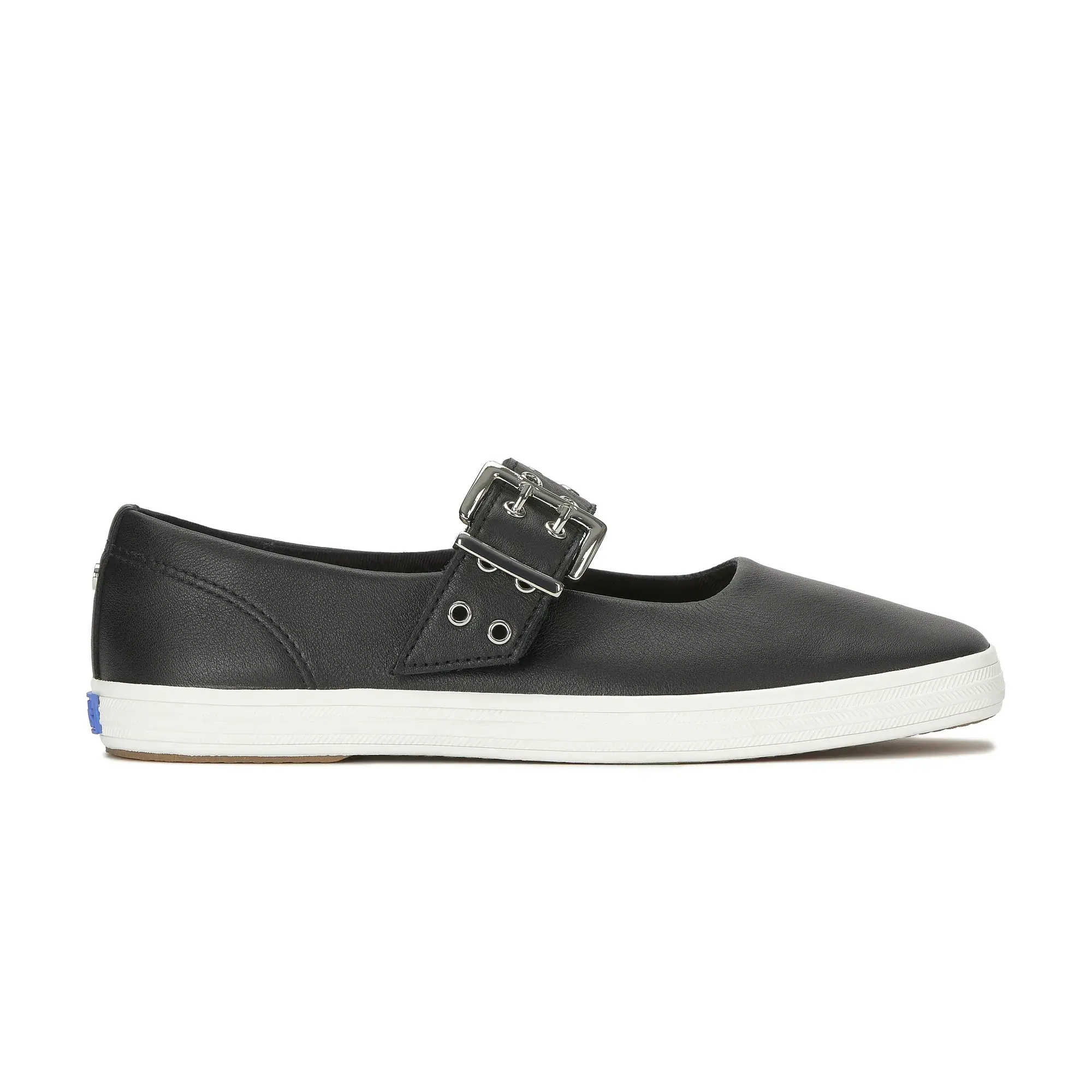 Square Toe Mary Jane Leather Grommet Buckle