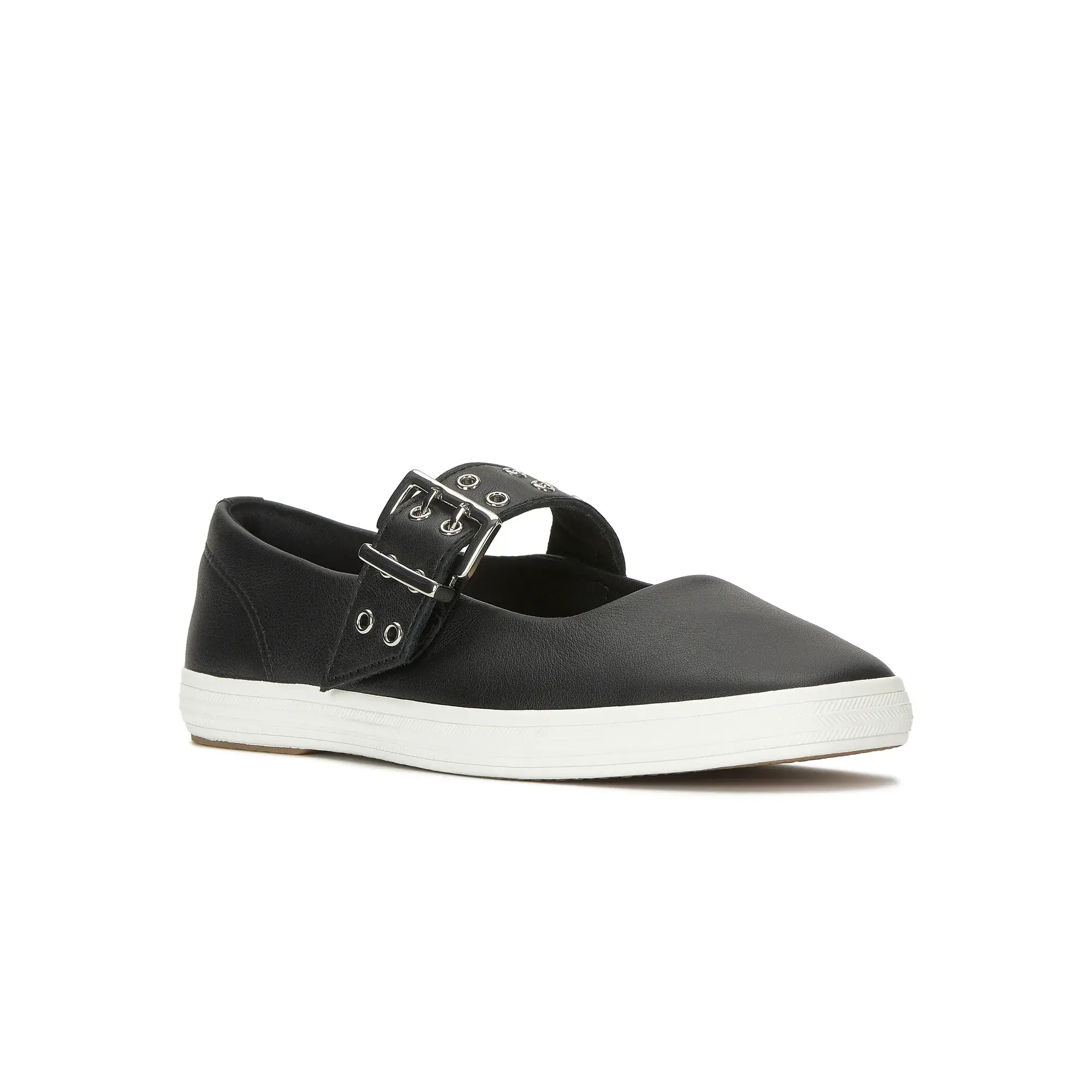 Square Toe Mary Jane Leather Grommet Buckle - Image 3