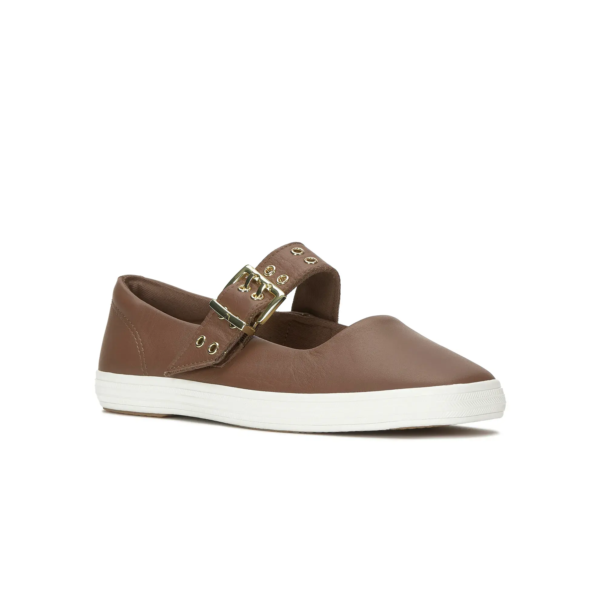 Square Toe Mary Jane Leather Grommet Buckle - Image 9