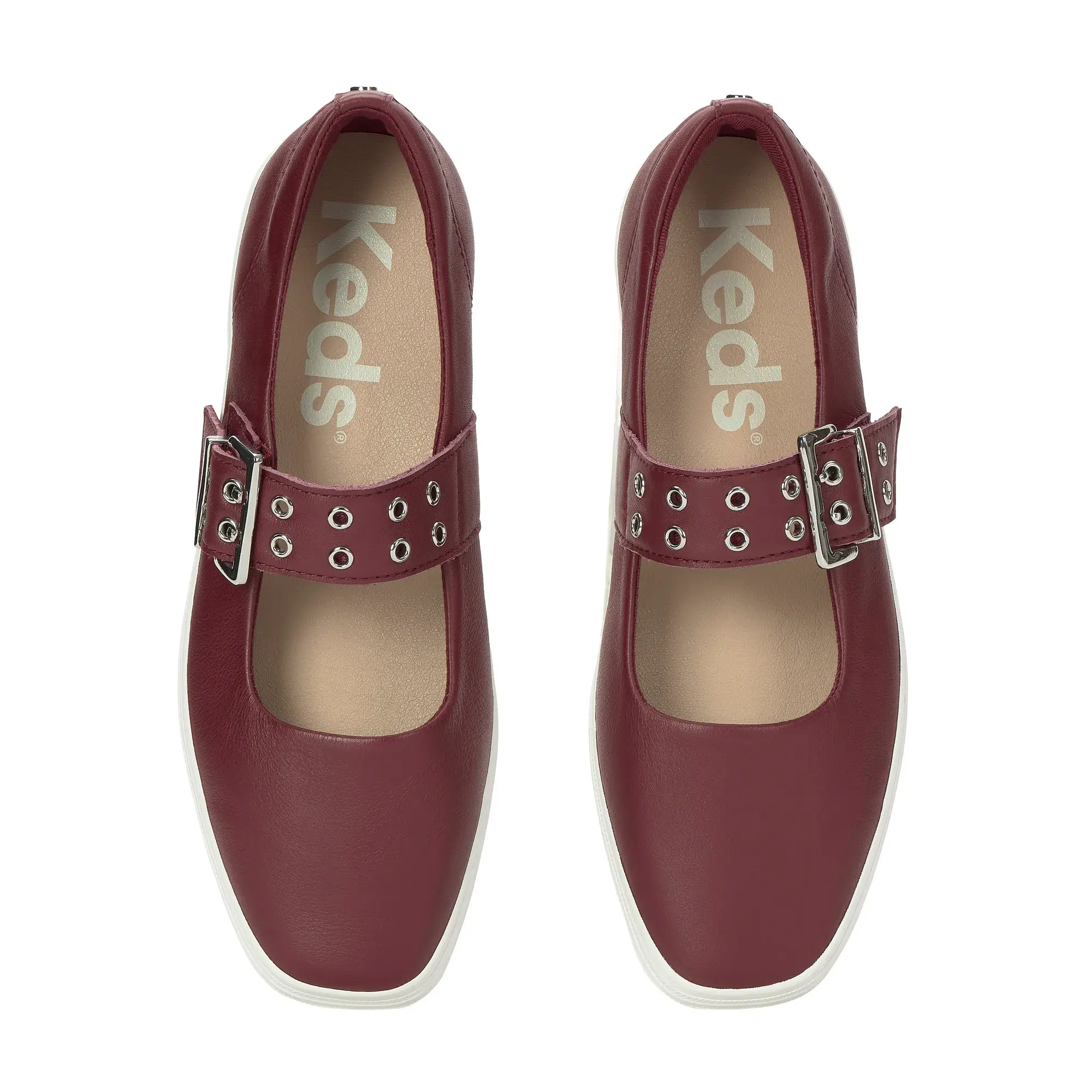 Square Toe Mary Jane Leather Grommet Buckle - Image 16