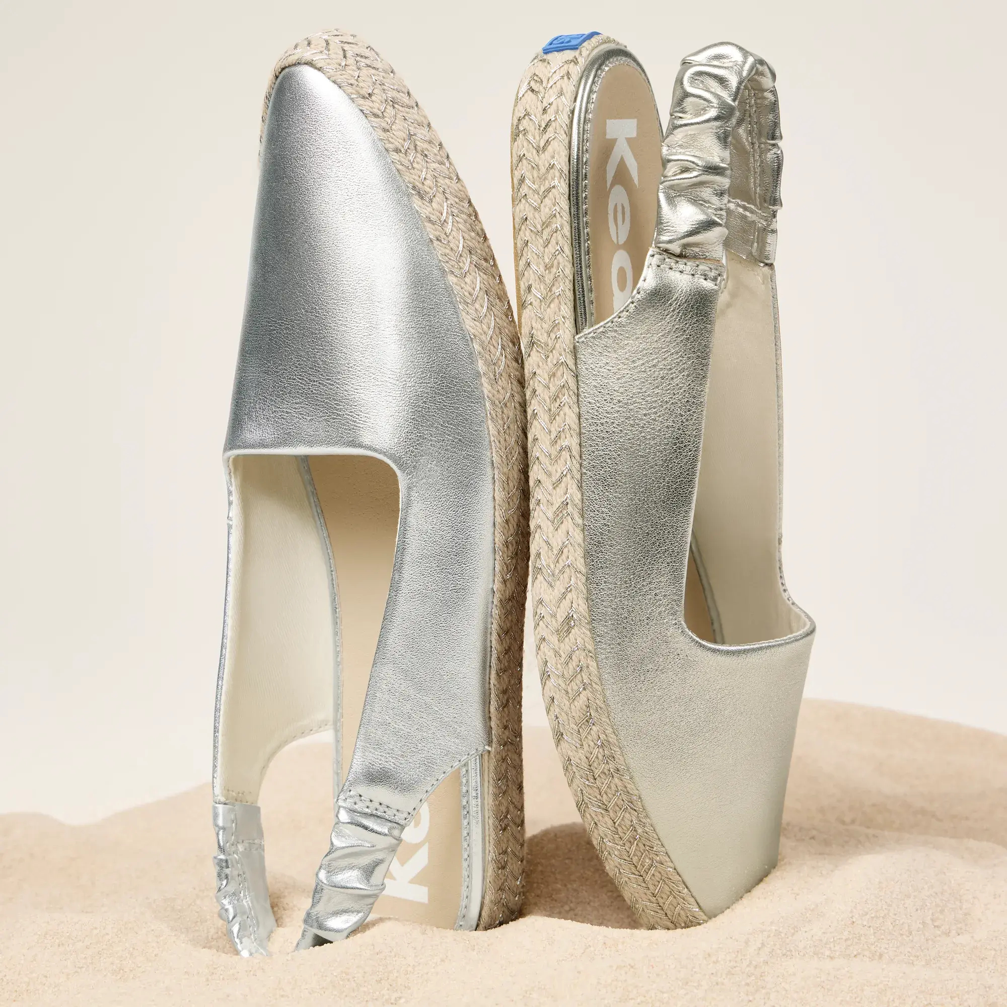 Point Slingback Metallic Leather Jute Foxing - Image 8
