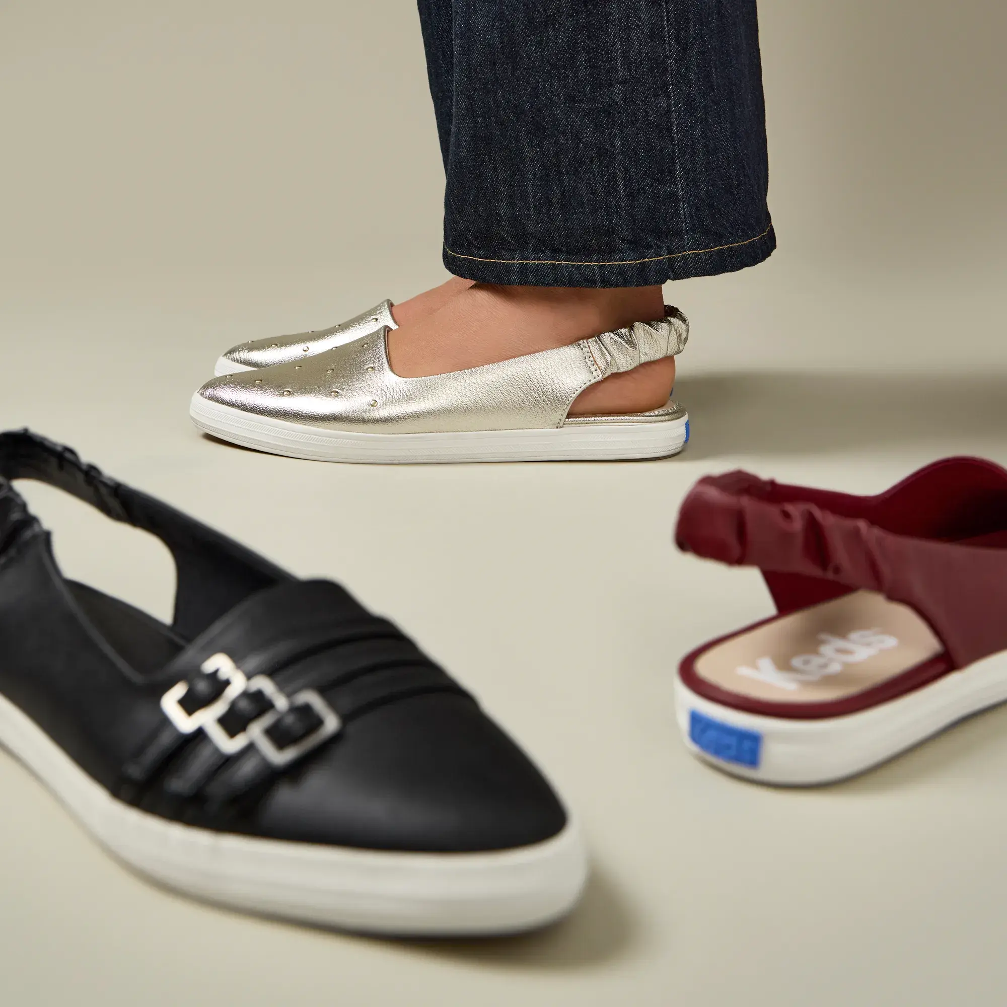 Point Slingback Leather Studs - Image 2