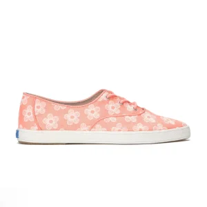 Champion Point Low Wave Canvas Floral Embroidery Lace-Up