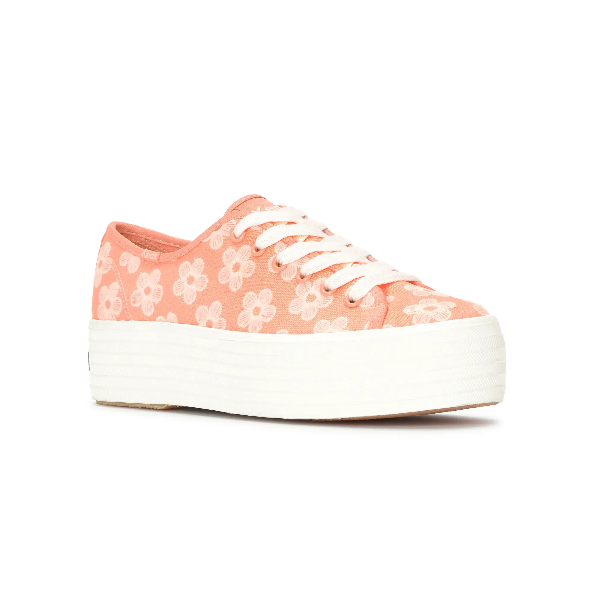 Triple Up Canvas Floral Embroidery Lace-Up - Image 3