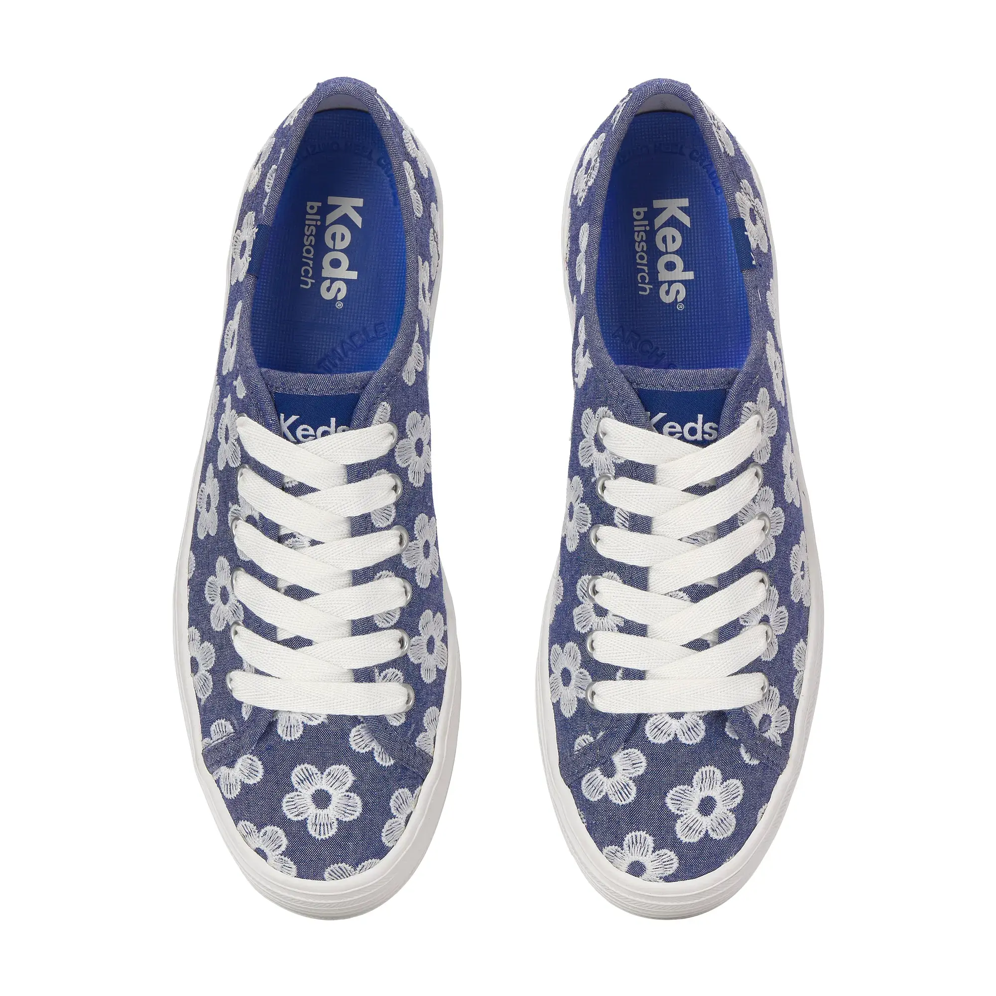 Triple Up Chambray Floral Embroidery Lace-Up - Image 4